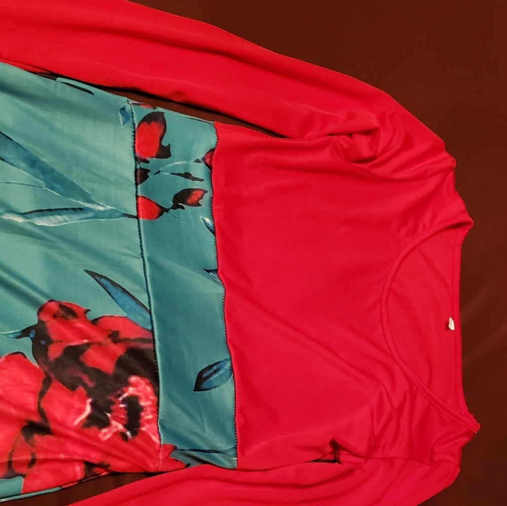 red dress with turquoise